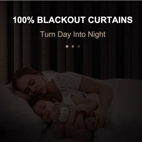 100% Blackout Curtains 102 inches Long Natural Linen Drapes 2 Panels Set - Picture 8 of 8